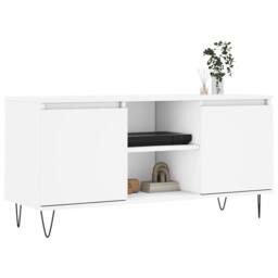 Berkfield Home TV Cabinet White 104x35x50 cm Engineered Wood - Size: 104 x 35 x 50 cm - thumbnail 3