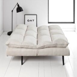 OAT Home Sennen Cushion Padded Fabric 3 Seater Large Single Clic-Clac Sofa Bed in Natural - thumbnail 5