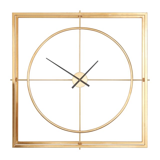 Orsina Unique Cross Hair Design Metal Wall Clock, Easy To Read Minimal Hands Big Clock On Wall, Kitchen Clock in Gold - image 1