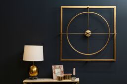 Orsina Unique Cross Hair Design Metal Wall Clock, Easy To Read Minimal Hands Big Clock On Wall, Kitchen Clock in Gold - thumbnail 3
