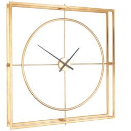 Orsina Unique Cross Hair Design Metal Wall Clock, Easy To Read Minimal Hands Big Clock On Wall, Kitchen Clock in Gold - thumbnail 2