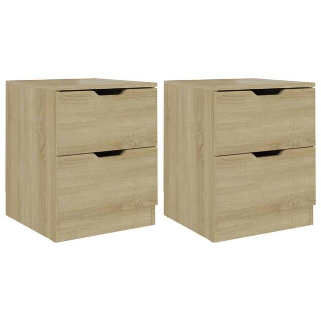 Berkfield Home Bedside Cabinets 2 pcs Sonoma Oak 40x40x50 cm Engineered Wood in Brown - Size: 40 x 40 x 50 cm - image 1