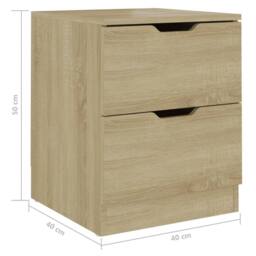Berkfield Home Bedside Cabinets 2 pcs Sonoma Oak 40x40x50 cm Engineered Wood in Brown - Size: 40 x 40 x 50 cm - thumbnail 7