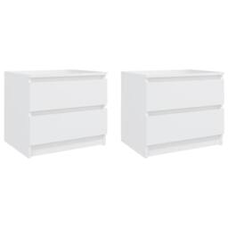 Berkfield Home Durable Bed Cabinets 2 pcs White 50x39x43.5 cm Engineered Wood - thumbnail 2