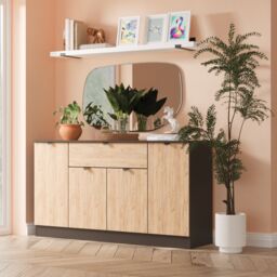 Ready Assembled 2 U Norway 4 Door 1 Drawer Wide Unit (Ready Assembled) in Dark Grey - thumbnail 1