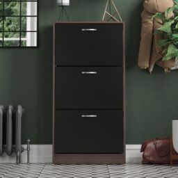Home Discount Vida Designs 3 Drawer Shoe Cabinet Storage in Black - thumbnail 3