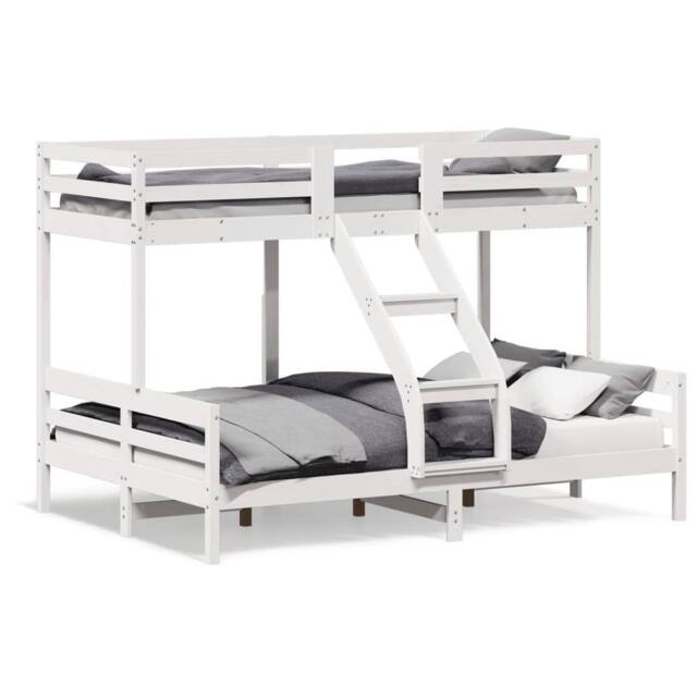 Berkfield Home Bunk Bed without Mattress 80x200/140x200 cm White Solid Wood - image 1