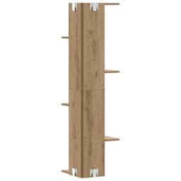 Berkfield Home Wall Corner Shelf Artisian Oak 36.5x36.5x140 cm Engineered Wood in Brown - thumbnail 6