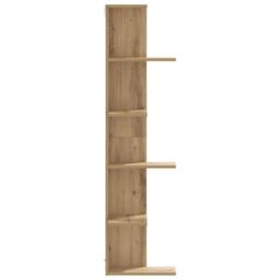 Berkfield Home Wall Corner Shelf Artisian Oak 36.5x36.5x140 cm Engineered Wood in Brown - thumbnail 4