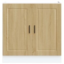 "Berkfield Home Sink Base Cabinet¬†""Porto"" Sonoma Oak 80x46x81.5 cm¬†Engineered Wood in Brown - Size: 80x46x81.5 cm" - thumbnail 4
