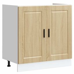 "Berkfield Home Sink Base Cabinet¬†""Porto"" Sonoma Oak 80x46x81.5 cm¬†Engineered Wood in Brown - Size: 80x46x81.5 cm" - thumbnail 2