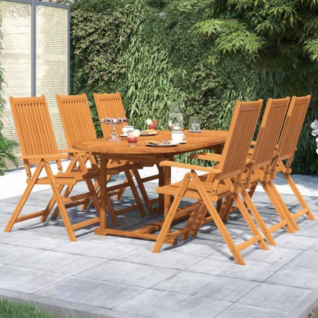 Berkfield Home 7 Piece Garden Dining Set Solid Wood Acacia in Brown - image 1