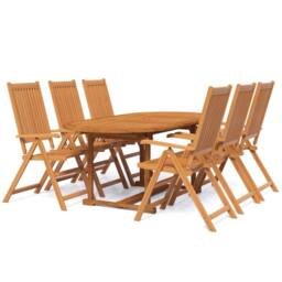 Berkfield Home 7 Piece Garden Dining Set Solid Wood Acacia in Brown - thumbnail 2