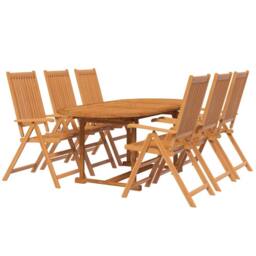 Berkfield Home 7 Piece Garden Dining Set Solid Wood Acacia in Brown - thumbnail 3