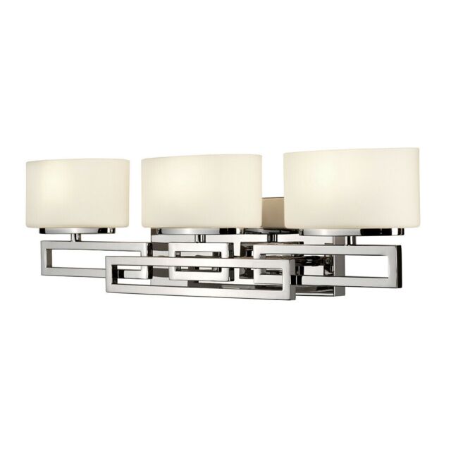 Loops 3 Bulb Wall Light 1920's Style Opaque Shades Polished Chrome LED G9 3.5W