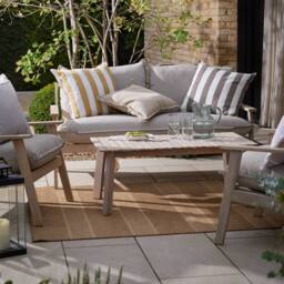 Yard Hayle 100% Cotton Striped Outdoor Cushion in Chocolate - Size: 50 cm x 50 cm - thumbnail 6