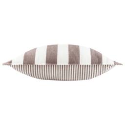 Yard Hayle 100% Cotton Striped Outdoor Cushion in Chocolate - Size: 50 cm x 50 cm - thumbnail 4