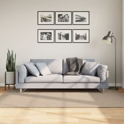 Berkfield Home Rug HUARTE Short Pile Soft & Washable Sand 140x200 cm in Brown - Size: Medium - thumbnail 1