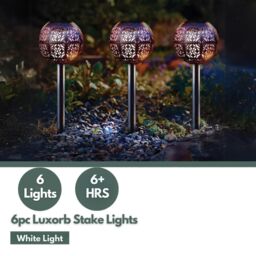 Marco Paul 6 Pack of Bronze Solar Silhouette Orb Stake Lights 40cm - thumbnail 3