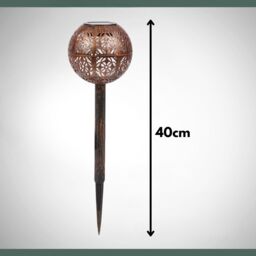 Marco Paul 6 Pack of Bronze Solar Silhouette Orb Stake Lights 40cm - thumbnail 2