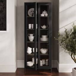 Lemon Pavilion Furniture Mase Storage Cabinet - Steel/Glass - Black - Flat Packed - thumbnail 5