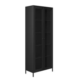 Lemon Pavilion Furniture Mase Storage Cabinet - Steel/Glass - Black - Flat Packed - thumbnail 3