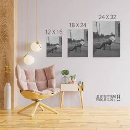 "Artery8 Oklahoma Sheriff in front of jail Lange Canvas Wall Art Print in Grey - Size: W24"" x H32""" - thumbnail 4