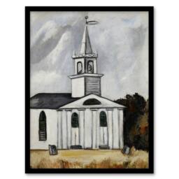 Artery8 Church at Head Tide Maine Marsden Hartley Framed Wall Art Print in Grey - Size: A4 - thumbnail 1