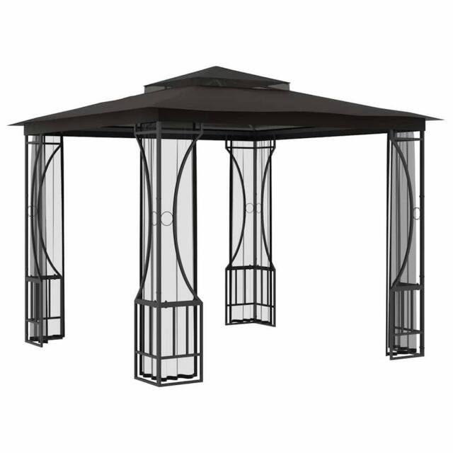Berkfield Home Gazebo with Nets 300x300x265 cm Anthracite in Black - Size: 300 x 300 x 265 cm - image 1