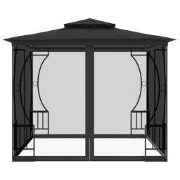 Berkfield Home Gazebo with Nets 300x300x265 cm Anthracite in Black - Size: 300 x 300 x 265 cm - thumbnail 4