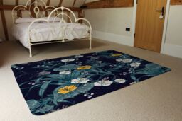 Benjamin Tate Design Blue & Yellow Flowers Rug in Natural - Size: Large - thumbnail 3