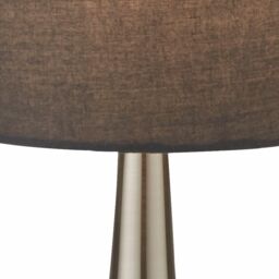 Lighting Collection Touch Lamp Satin Silver Dark Grey Shade Table Lamp - thumbnail 4