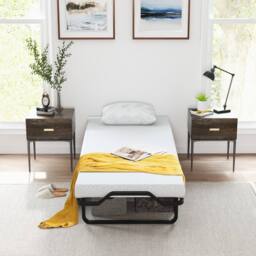 Hinsinc Portable Folding Guest Bed With 10cm Memory Foam Mattress in Black - Size: Cot - thumbnail 5