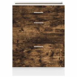 Berkfield Home Kitchen Base Cabinet Smoked Oak Engineered Wood in Brown - thumbnail 4