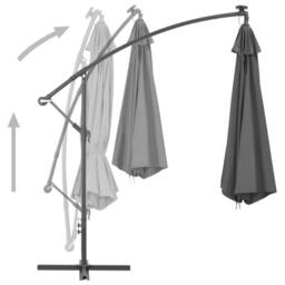 Berkfield Home Elegant Cantilever Umbrella with Steel Pole 300 cm Anthracite in Charcoal - thumbnail 5