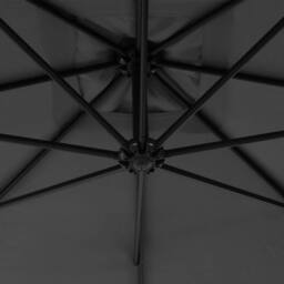 Berkfield Home Elegant Cantilever Umbrella with Steel Pole 300 cm Anthracite in Charcoal - thumbnail 6