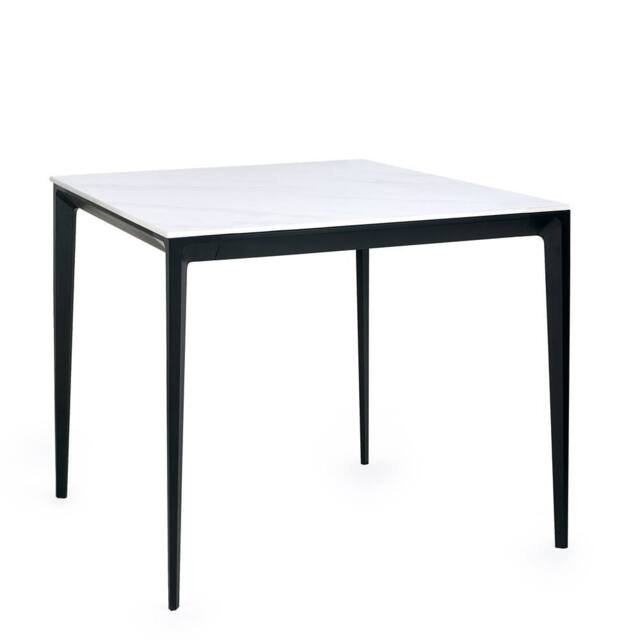 Cheshire Premium Marbella 80cm Square Stone Top Dining Table - White Marble - image 1