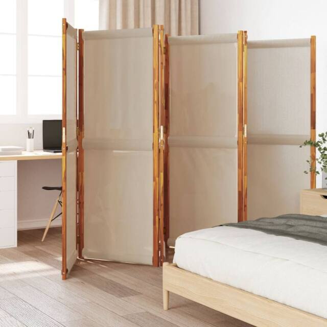 Berkfield Home 6-Panel Room Divider Taupe 420x180 cm - image 1