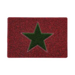 Nicoman Christmas Star PVC Spaghetti Doormat in Dark Red - Size: 90 cm x 60 cm - thumbnail 2