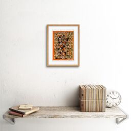 "Artery8 Wall Art Print Abstract Blocks Halvdan Ljosne 1 Artwork Framed 9X7 Inch in Beige - Size: W7"" x H9""" - thumbnail 2