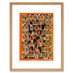 "Artery8 Wall Art Print Abstract Blocks Halvdan Ljosne 1 Artwork Framed 9X7 Inch in Beige - Size: W7"" x H9""" - thumbnail 1