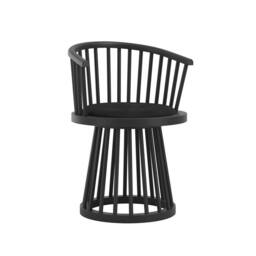Lemon Pavilion Furniture Lina Indoor Dining Chair - Velvet/Wood - L53xW57xH78.5 cm Black/Black in Black