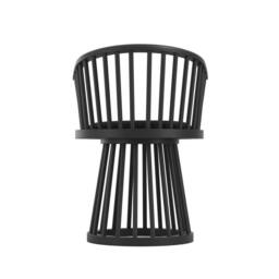 Lemon Pavilion Furniture Lina Indoor Dining Chair - Velvet/Wood - L53xW57xH78.5 cm Black/Black in Black - thumbnail 4