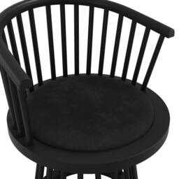 Lemon Pavilion Furniture Lina Indoor Dining Chair - Velvet/Wood - L53xW57xH78.5 cm Black/Black in Black - thumbnail 5