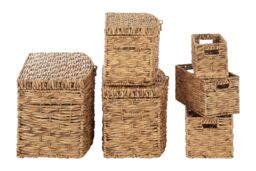 Orsina Lidi Set Of Six Brown Washed Storage Baskets in Natural - thumbnail 2