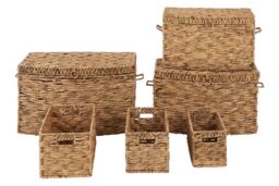 Orsina Lidi Set Of Six Brown Washed Storage Baskets in Natural - thumbnail 1