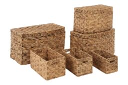 Orsina Lidi Set Of Six Brown Washed Storage Baskets in Natural - thumbnail 3