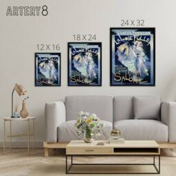 "Artery8 Salome Ballet Vintage Advert Framed Canvas Wall Art Print Georges Feure in Blue - Size: W12"" x H16""" - thumbnail 4