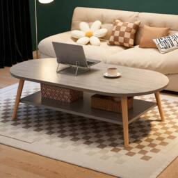 FORGEVIO Modern Space-Saving Double-Layer Coffee Table for Living in Grey - thumbnail 6