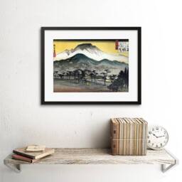 "Artery8 Utagawa Japanese Evening View Temple Hills 12x16"" Framed Art Print - Size: W12"" x H16""" - thumbnail 2